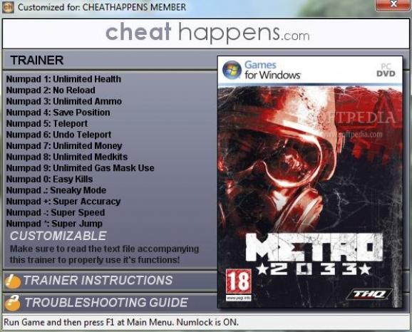 Metro 2033 +14 Trainer screenshot
