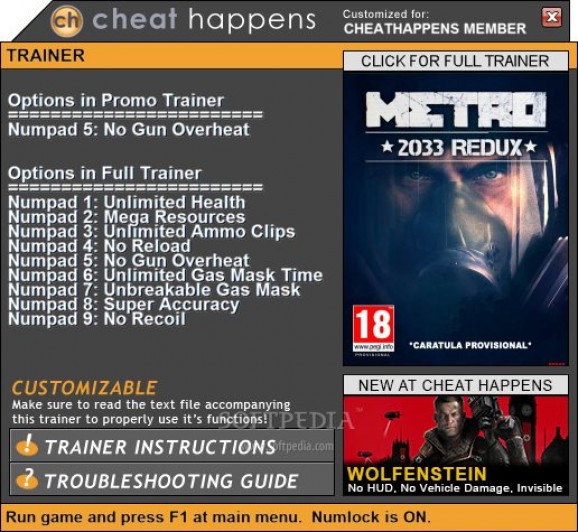 Metro 2033 Redux + Metro Last Light Redux +1 Trainer screenshot