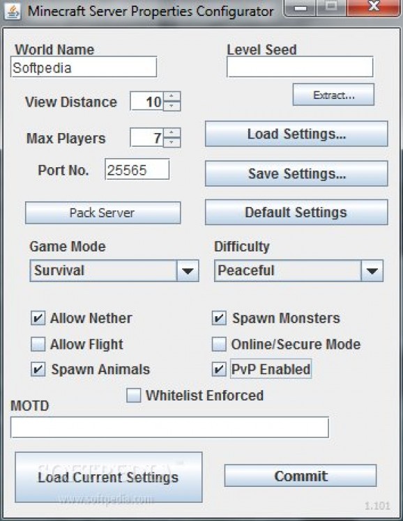 Minecraft Server Properties Configurator screenshot