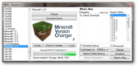Minecraft Version Changer screenshot