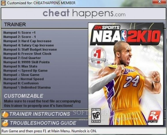 NBA 2K10 +14 Trainer screenshot