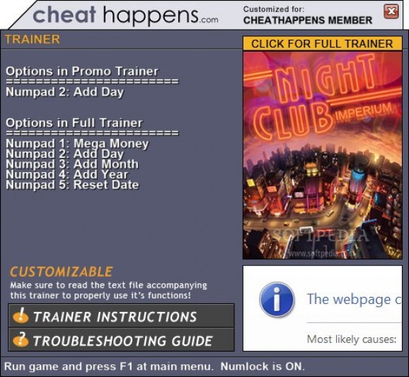 Night Club Imperium +1 Trainer screenshot