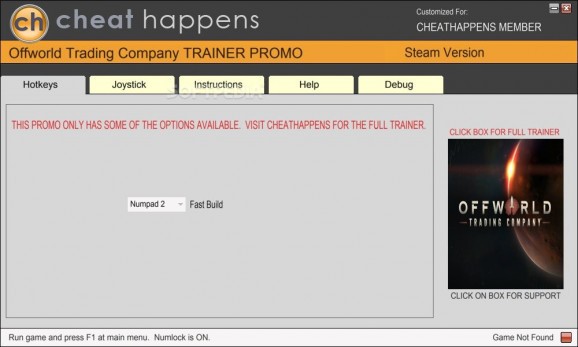 Offworld Trading Company +1 Trainer screenshot