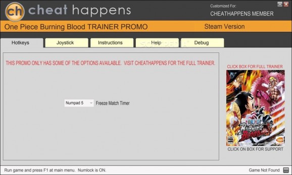 One Piece Burning Blood +1 Trainer screenshot