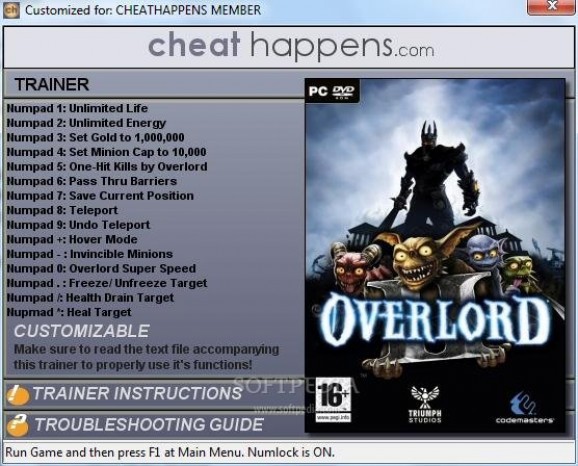 Overlord II +14 Trainer screenshot