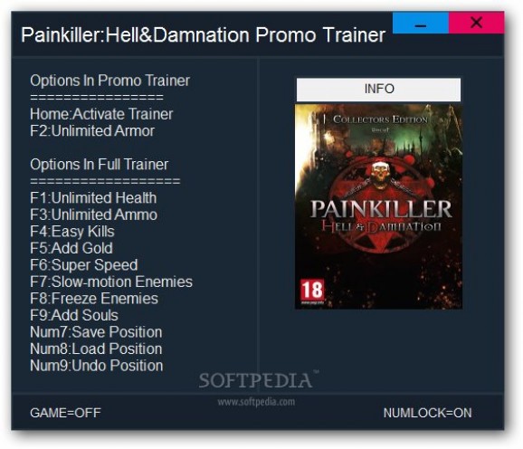 Painkiller: Hell and Damnation +1 Trainer for 04.04.2013 screenshot