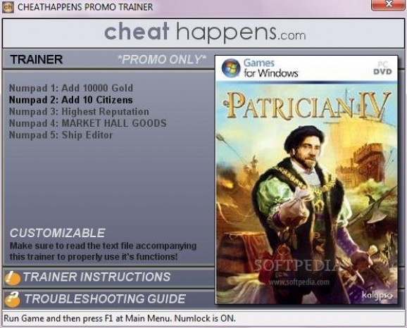 Patrician IV +1 Trainer screenshot