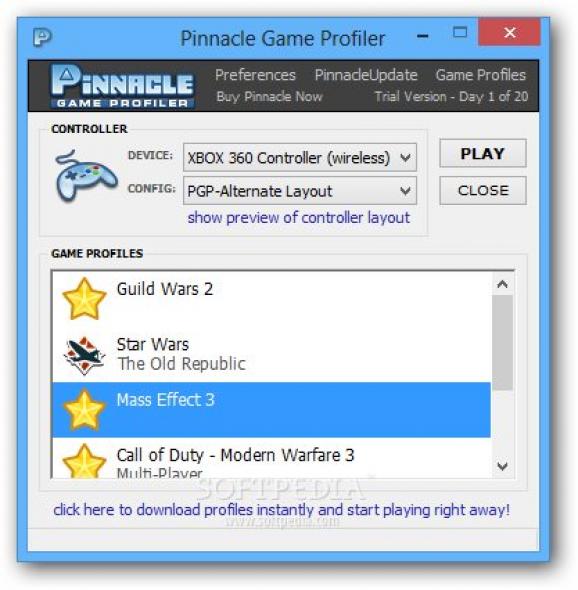 Pinnacle Game Profiler screenshot
