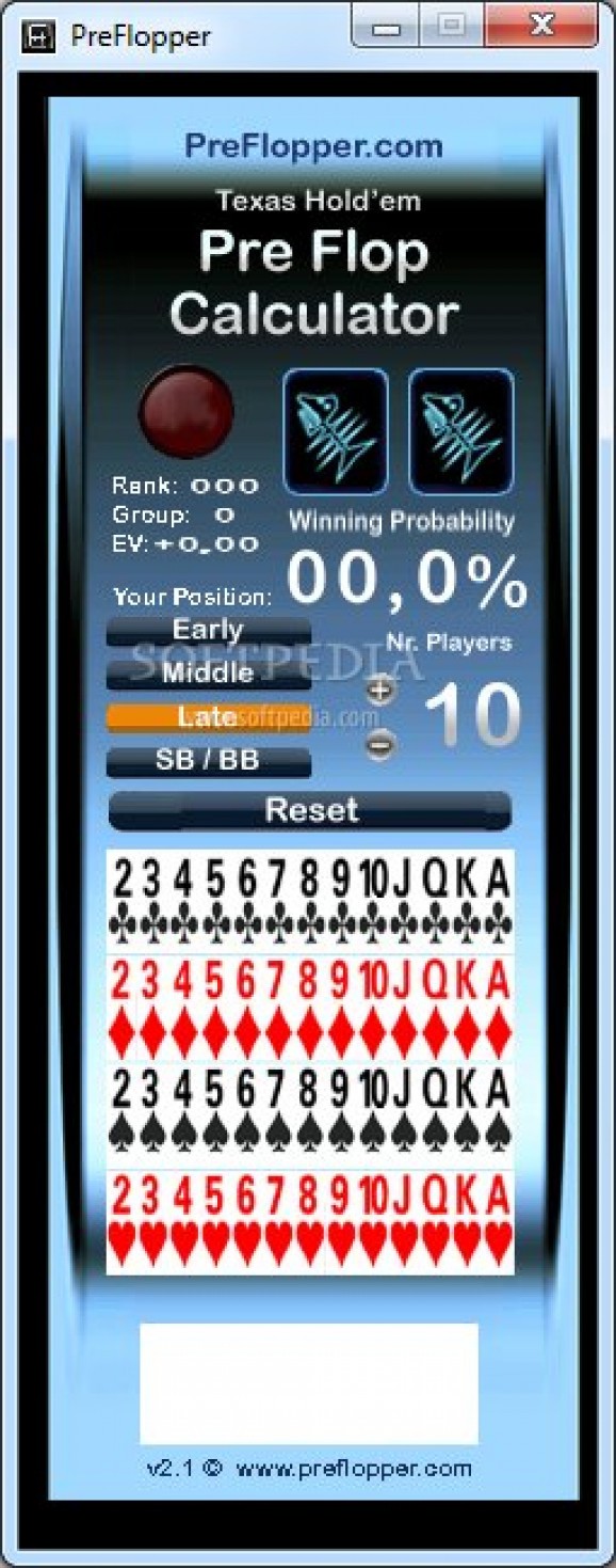 PreFlopper Texas Holdem Poker Calculator screenshot