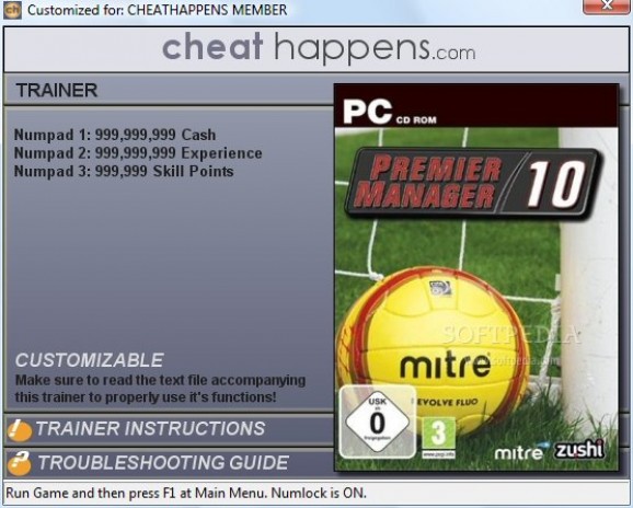 Premier Manager 10 +3 Trainer screenshot