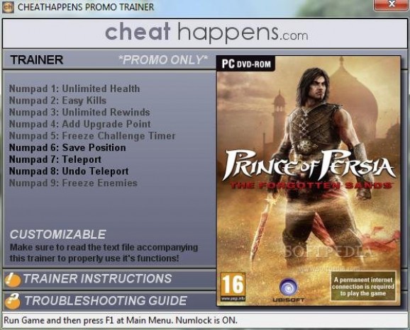 Prince of Persia: The Forgotten Sands +3 Trainer screenshot