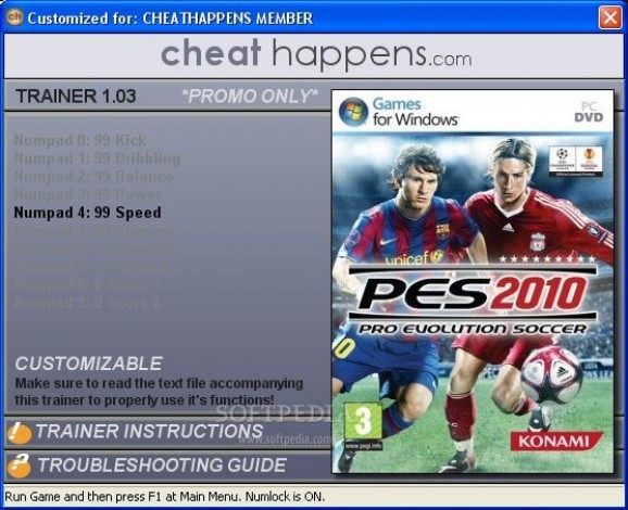 Pro Evolution Soccer 2010 1.03 +9 Trainer screenshot