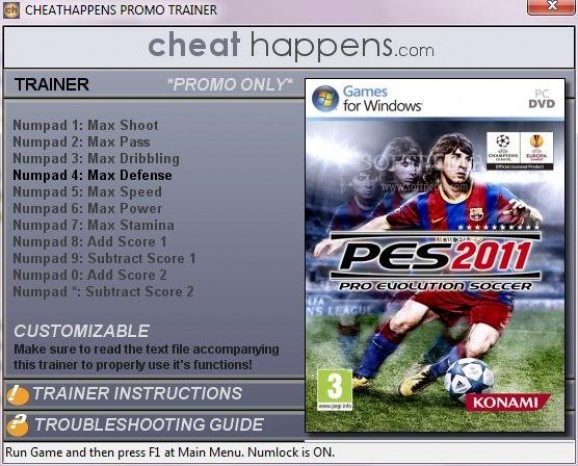 Pro Evolution Soccer 2011 +1 Trainer screenshot
