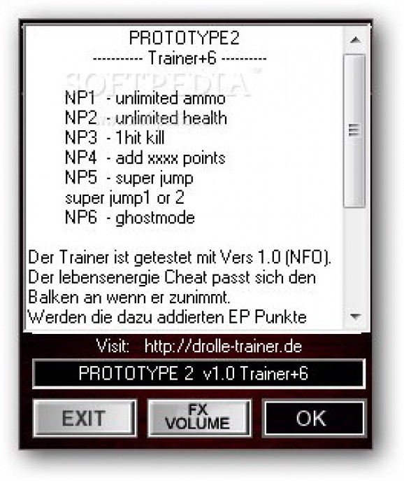 Prototype 2 +6 Trainer for 1.0 screenshot