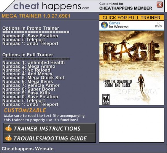 Rage +1 Trainer screenshot
