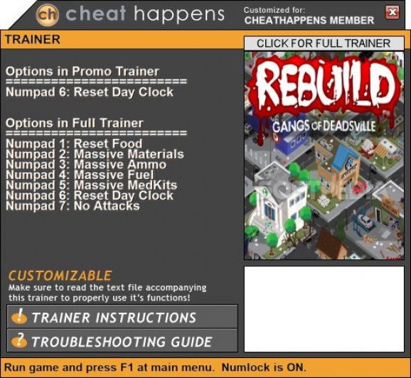 Rebuild: Gangs of Deadsville +1 Trainer screenshot