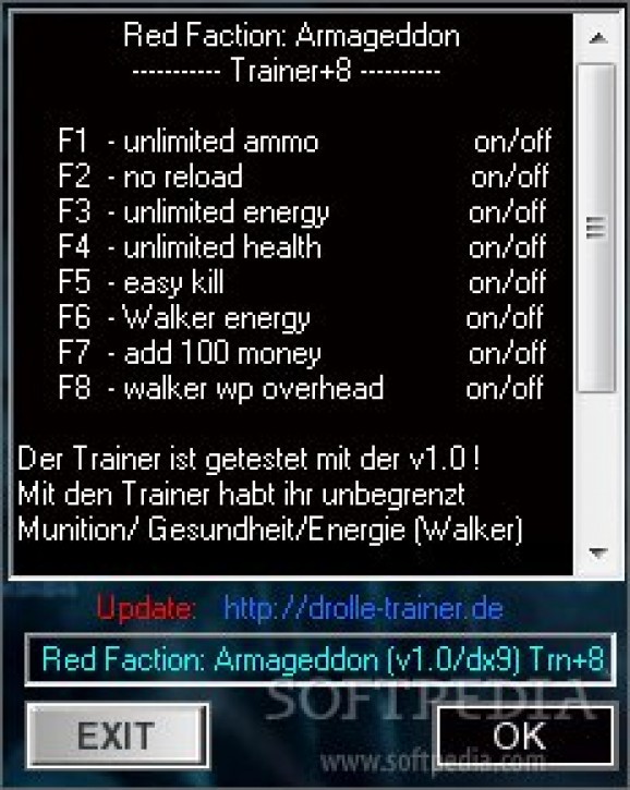 Red Faction: Armageddon +8 Trainer screenshot