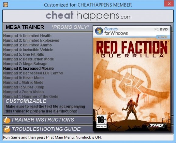 Red Faction: Guerrilla +1 Trainer screenshot