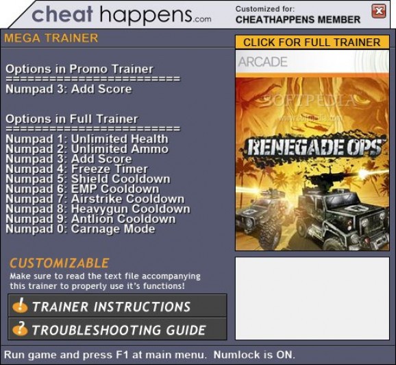 Renegade Ops +1 Trainer screenshot