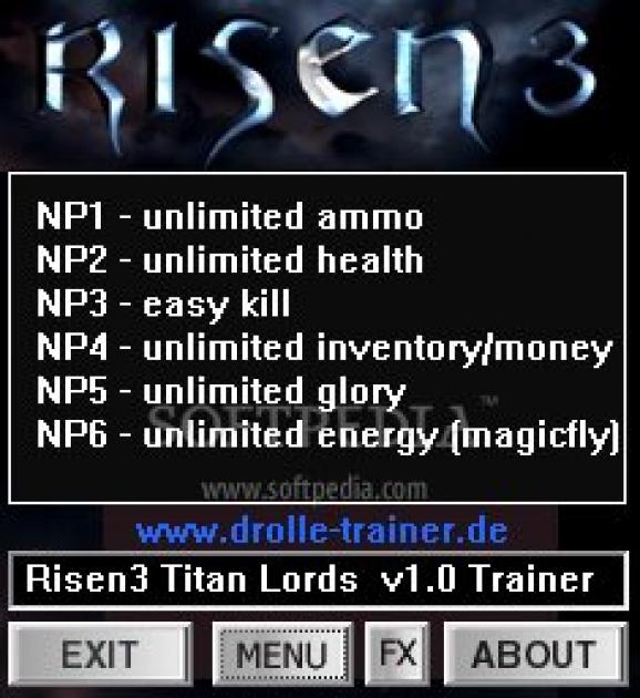 Risen 3: Titan Lords +6 Trainer for 1.0 screenshot