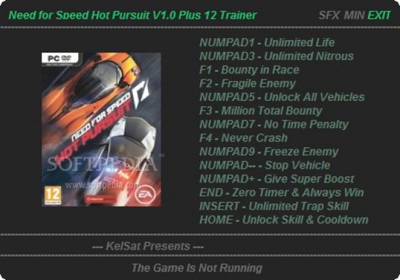 Need for Speed Hot Pursuit +12 Trainer screenshot