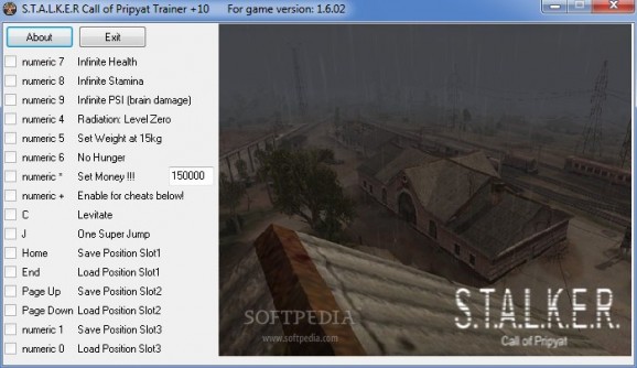 STALKER: Call of Pripyat +10 Trainer for 1.6.02 screenshot