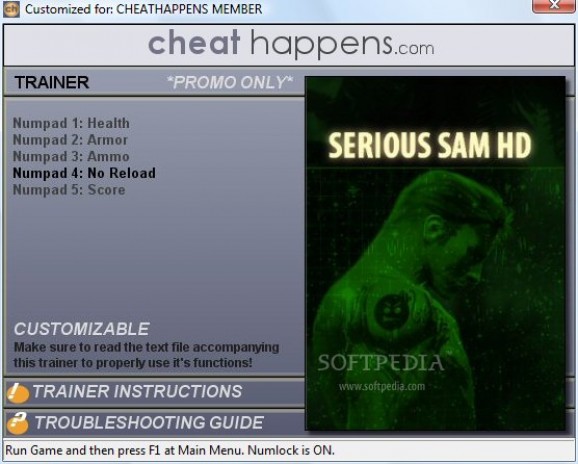 Serious Sam HD +1 Trainer screenshot