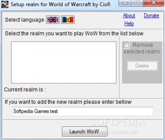 Setup Realm for World of Warcraft screenshot