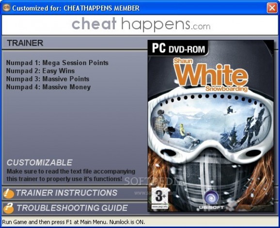 Shaun White Snowboarding +4 Trainer screenshot