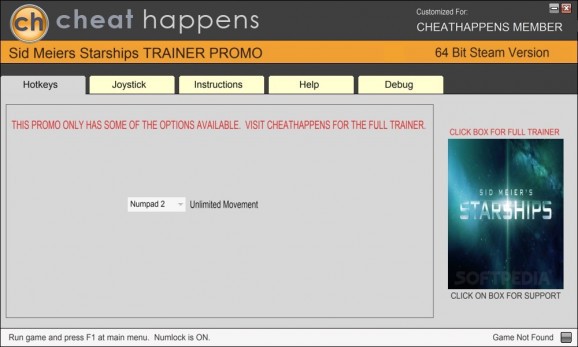 Sid Meier's Starships +1 Trainer screenshot