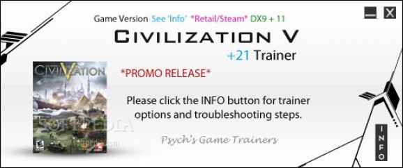 Sid Meier's Civilization V +2 Trainer for 1.0.0.621 screenshot