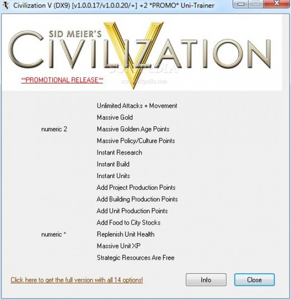 Sid Meier's Civilization V +2 Trainer screenshot