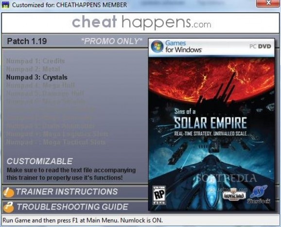 Sins of a Solar Empire 1.19 +1 Trainer screenshot