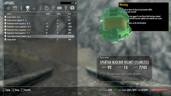 Skyrim Mod - Halo Helmet screenshot