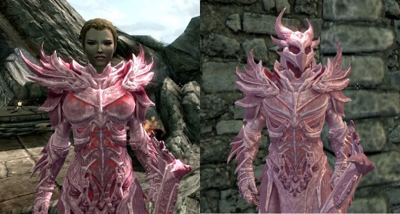 Skyrim Mod - Pink Daedric Armor screenshot