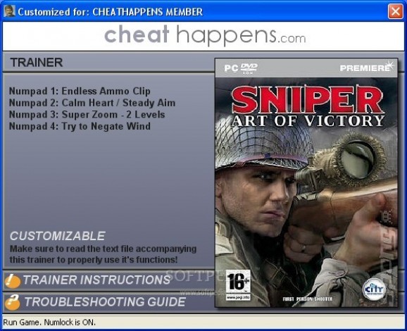 Sniper: Art Of Victory +4 Trainer screenshot