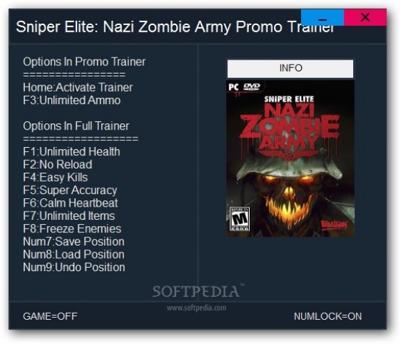 Sniper Elite: Nazi Zombie Army +1 Trainer screenshot