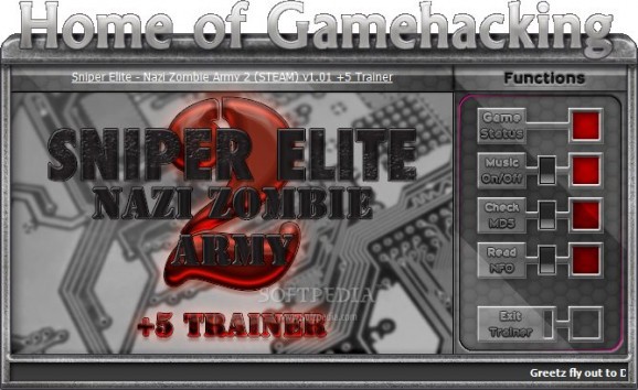 Sniper Elite Nazi Zombie Army 2 +5 Trainer for 1.01 screenshot