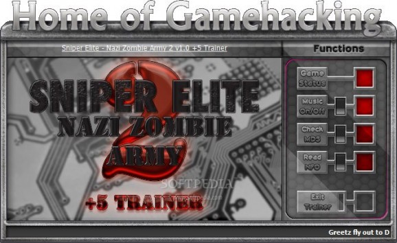 Sniper Elite Nazi Zombie Army 2 +5 Trainer for 1.0 screenshot