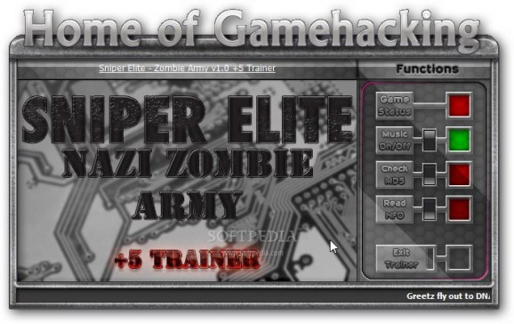 Sniper Elite: Nazi Zombie Army +5 Trainer for 1.0 screenshot