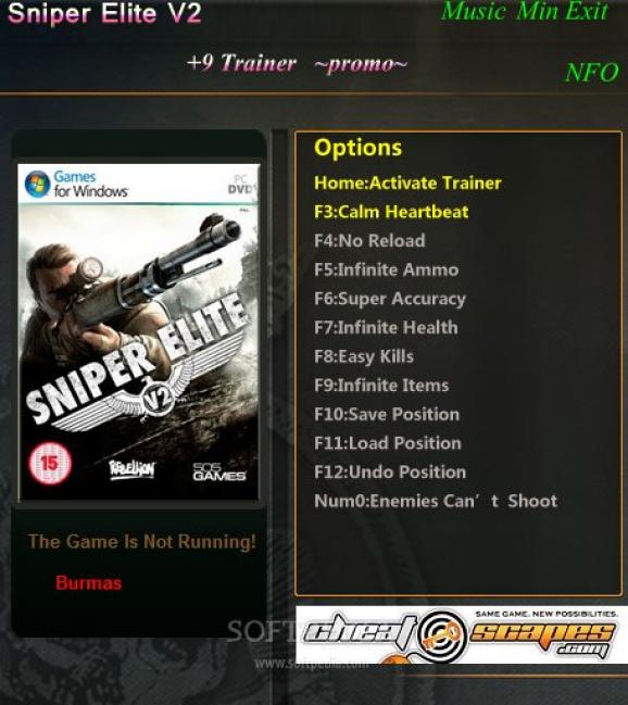 Sniper Elite V2 +1 Trainer for 1.03 screenshot