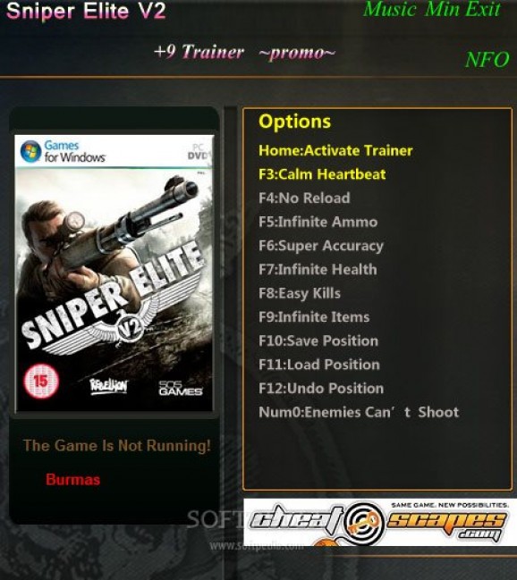 Sniper Elite V2 +1 Trainer for 1.04 screenshot