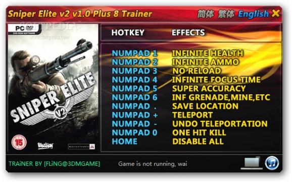 Sniper Elite V2 +8 Trainer screenshot