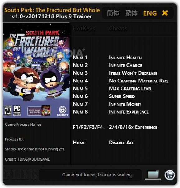 South Park: The Fractured But Whole +9 Trainer screenshot