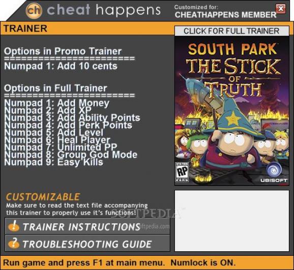 South Park: The Stick of Truth +1 Trainer screenshot
