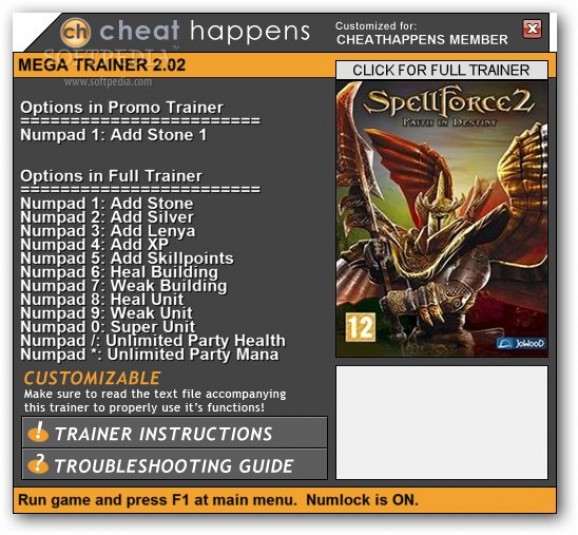 SpellForce 2: Faith in Destiny +1 Trainer screenshot