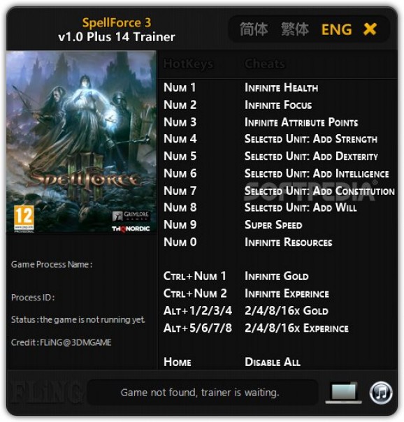 SpellForce 3 +14 Trainer screenshot