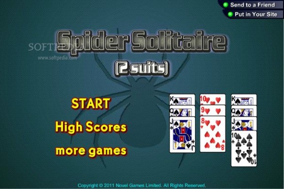 Spider Solitaire (2 suits) screenshot