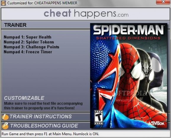Spider-man: Shattered Dimensions +4 Trainer screenshot