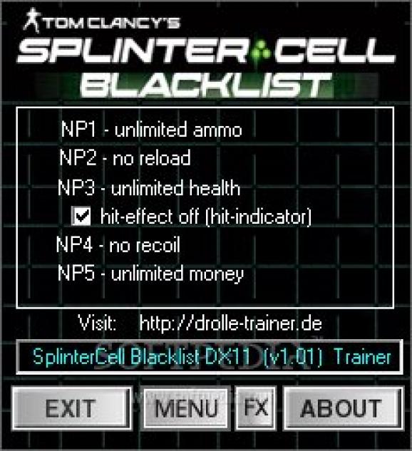 Splinter Cell: Blacklist +5 Trainer for 1.01 screenshot